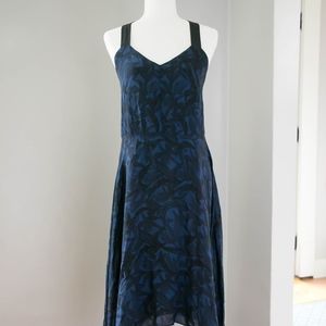DEREK LAM 10 CROSBY INDIGO HANDKERCHIEF HEM DRESS